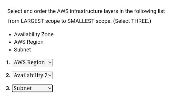 Ordering type question - Example