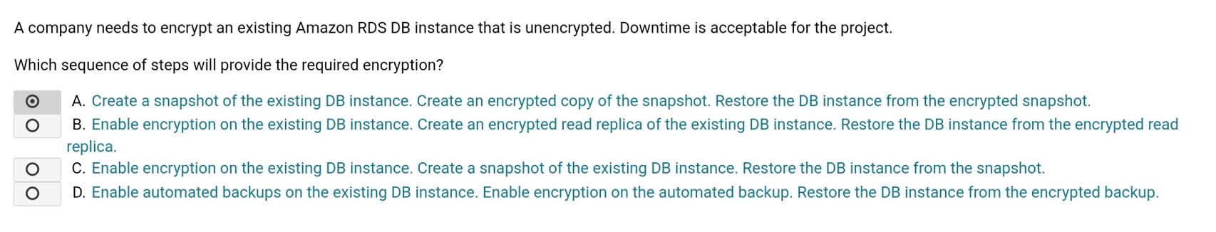 Ordering type question alternative - Example of traditional format 